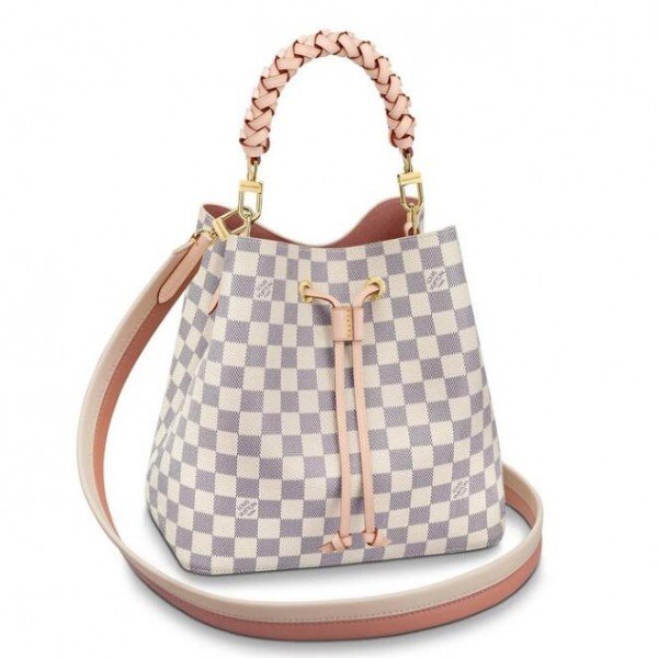Replica Louis Vuitton NeoNoe MM With Braided Handle Damier Azur N40344  BLV048 for Sale