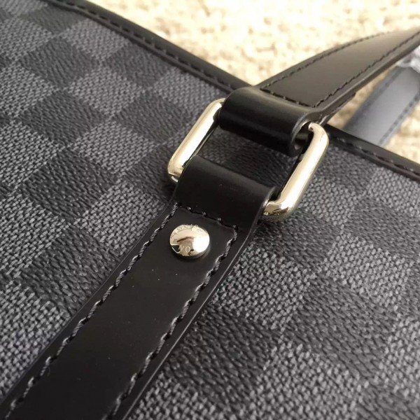 LOUIS VUITTON Tadao PM business tote crossbody Bag N41259 Damier graphite  Gray