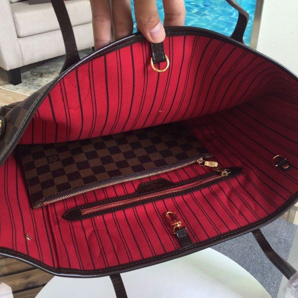 Replica Louis Vuitton LV NEVERFULL MM Cognac Brown Bag M46135 for