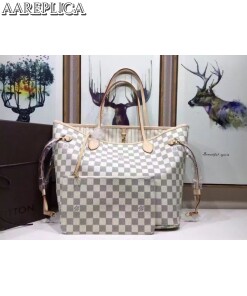 Replica Louis Vuitton Neverfull MM Bag Damier Azur N41361 BLV055 2