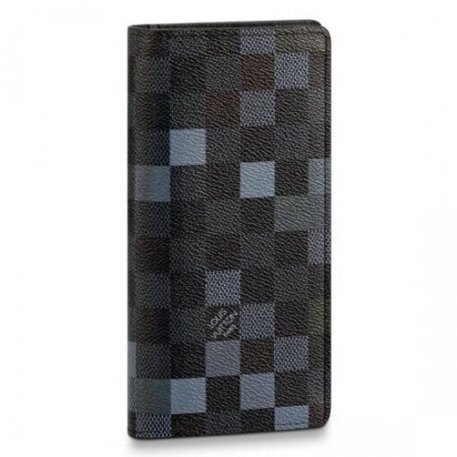 Replica Louis Vuitton Brazza Wallet Damier Graphite Pixel N60163 BLV1034