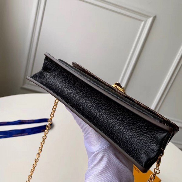 Louis Vuitton Black Damier Ebene Canvas Vavin Chain Wallet
