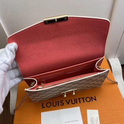Replica Louis Vuitton Croisette Chain Wallet Damier Azur N60358 BLV047 9