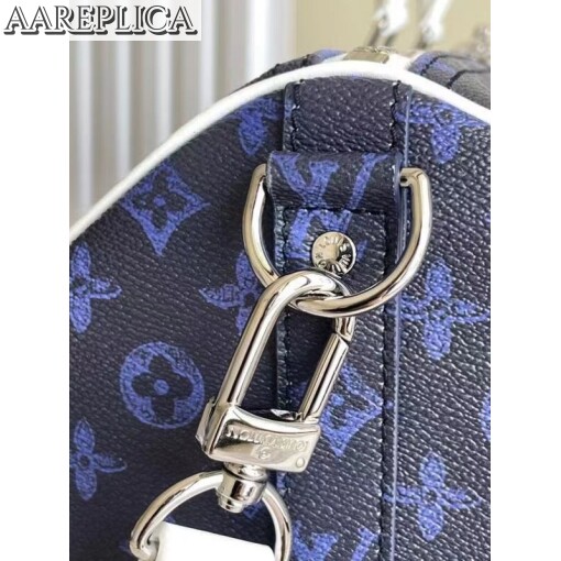 Replica Louis Vuitton Keepall Bandouliere 55 Blue Monogram M45874 5