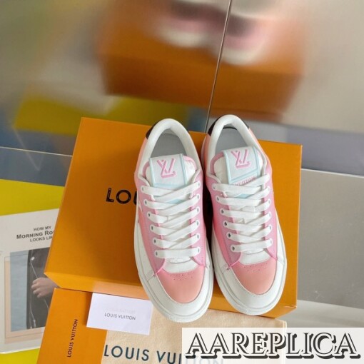 Replica Louis Vuitton Charlie Sneakers In Pink Gradient Leather 5