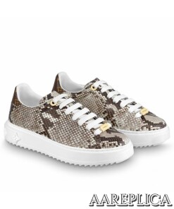Replica Louis Vuitton Time Out Sneakers In Embossed Python Leather 2