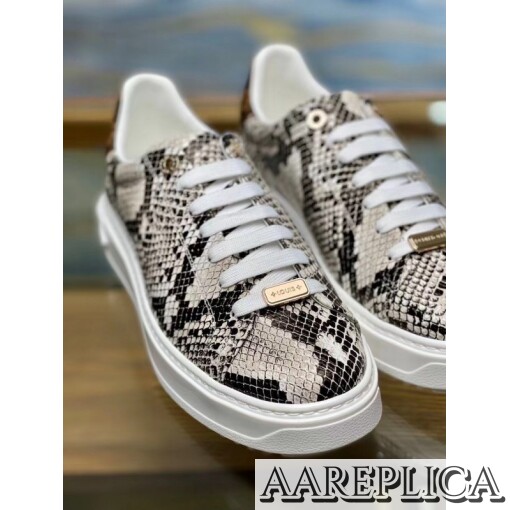 Replica Louis Vuitton Time Out Sneakers In Embossed Python Leather 4