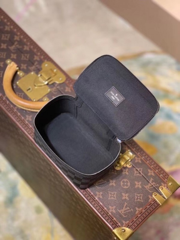 Louis Vuitton Five Piece Packing Cubes Monogram Eclipse Set Silver Hardware, 2022 (Very Good), Handbag