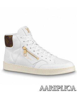 Replica Louis Vuitton Rivoli Sneaker Boots In White Mesh
