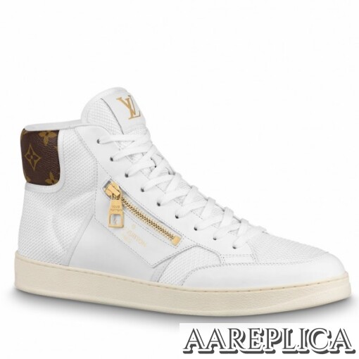 Replica Louis Vuitton Rivoli Sneaker Boots In White Mesh