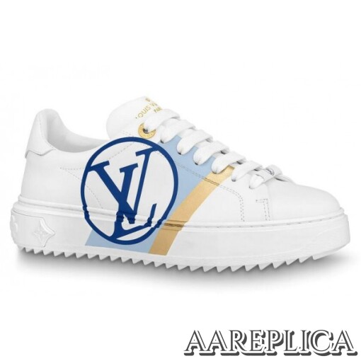 Replica Louis Vuitton White/Blue Time Out Sneakers
