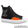 Replica Louis Vuitton Tattoo Sneaker Boots In Black Textile