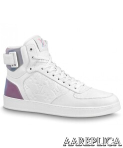 Replica Louis Vuitton Rivoli Sneaker Boots In White Monogram Leather