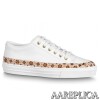 Replica Louis Vuitton White Charlie Sneaker Boots With Vert Detail 8