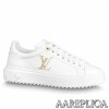Replica Louis Vuitton Time Out Sneakers with Pink Signature Back 10
