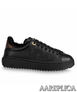 Replica Louis Vuitton Time Out Sneakers In Leather and Shearling