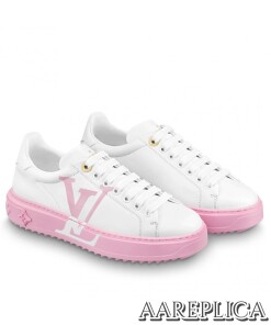Replica Louis Vuitton White/Pink Time Out Sneakers