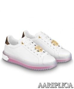 Replica Louis Vuitton Time Out Sneakers With Pink Transparent Rubber