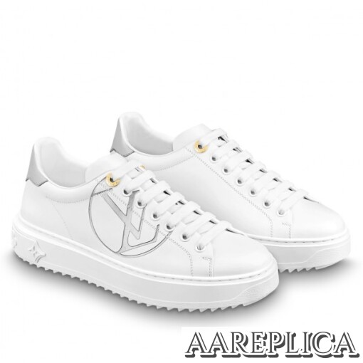 Replica Louis Vuitton White/Silver Time Out Sneakers