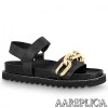 Replica Louis Vuitton Horizon Sandals In Brown Perforated Leather 10