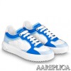 Replica Louis Vuitton Monogram Lambskin Time Out Sneakers Light Blue 10
