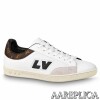 Replica Louis Vuitton Luxembourg Sneakers with Blue Leather Heel 9