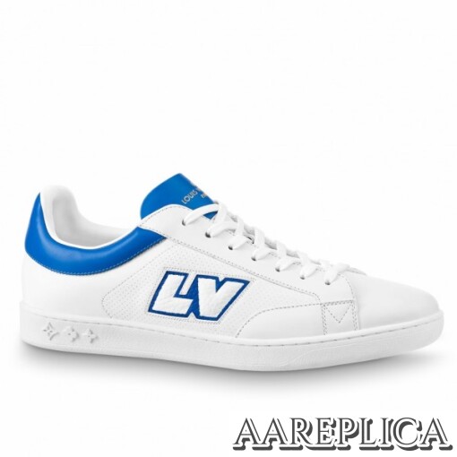 Replica Louis Vuitton Luxembourg Sneakers with Blue Leather Heel