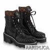 Replica Louis Vuitton Black Territory Flat Ranger Boots with Shearling 9