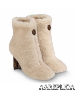Replica Louis Vuitton Silhouette Ankle Boots In Shearling