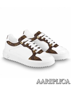 Replica Louis Vuitton Time Out Sneakers In Monogram Leather