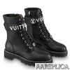 Replica Louis Vuitton Territory Flat High Boots In Black Leather 8