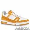 Replica Louis Vuitton LV Trainer Sneakers In Yellow Denim with Mesh 10