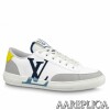 Replica Louis Vuitton LV Trainer Sneakers In Blue/White Leather 10