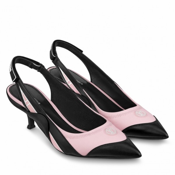 Replica Louis Vuitton Archlight Slingback Pumps In Pink Satin for Sale