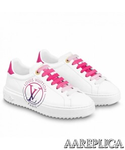 Replica Louis Vuitton Time Out Sneakers with Fuchsia Printed