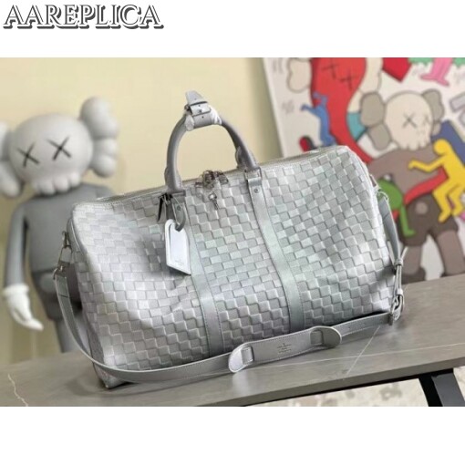 Replica Louis Vuitton Keepall Bandouliere 50B Bag Glitter Leather N58041 4