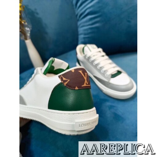 Replica Louis Vuitton Charlie Sneakers In White Leather With Vert Detail 6