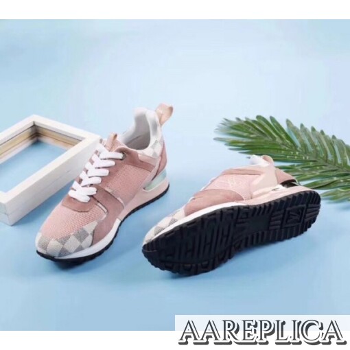 Replica Louis Vuitton Pink Run Away Sneaker Damier Azur Canvas 4
