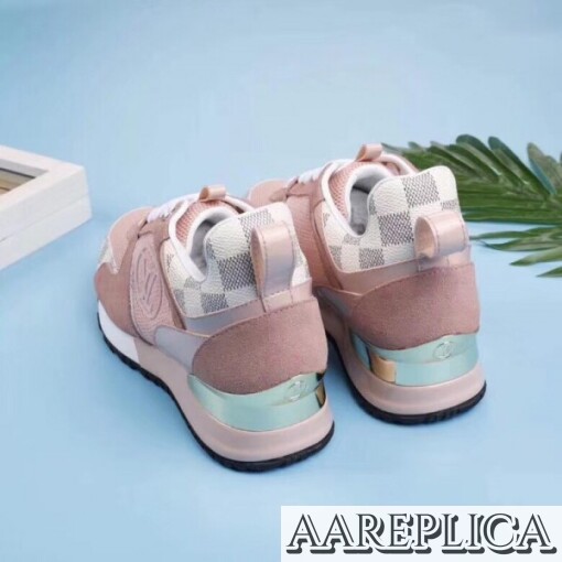 Replica Louis Vuitton Pink Run Away Sneaker Damier Azur Canvas 7