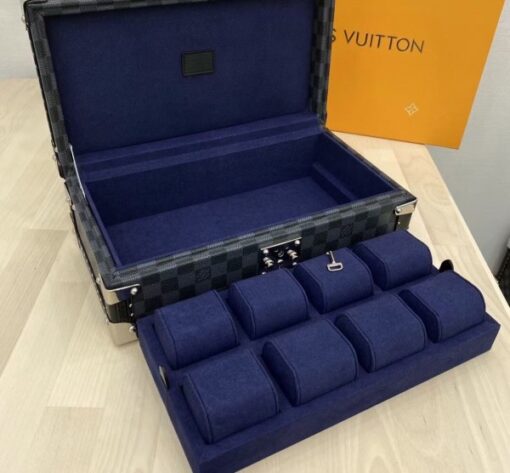 Replica Louis Vuitton 8 Watch Case Damier Garphite N48226 6