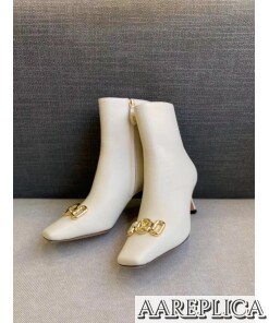 Replica Louis Vuitton Rotary Ankle Boots In White Leather 2