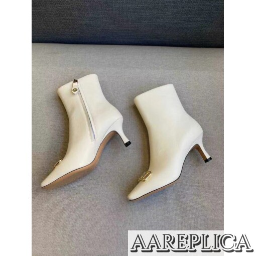 Replica Louis Vuitton Rotary Ankle Boots In White Leather 5