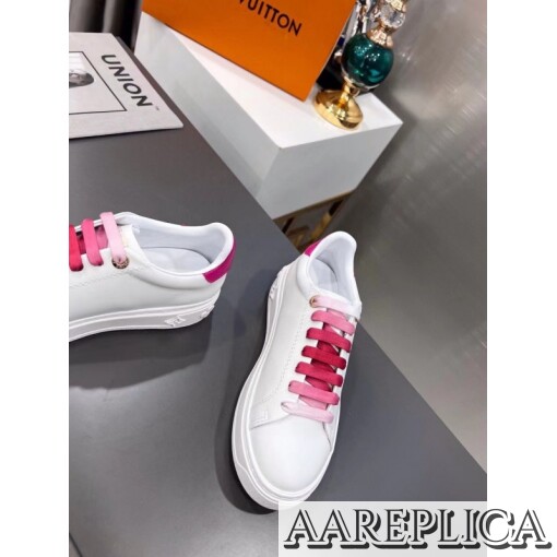 Replica Louis Vuitton Time Out Sneakers with Fuchsia Printed 3