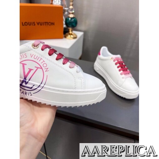 Replica Louis Vuitton Time Out Sneakers with Fuchsia Printed 5