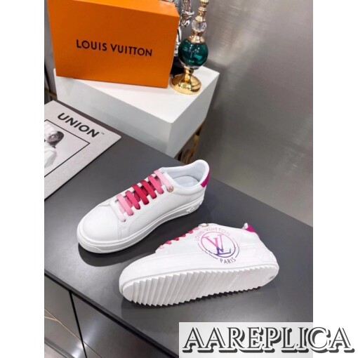 Replica Louis Vuitton Time Out Sneakers with Fuchsia Printed 6
