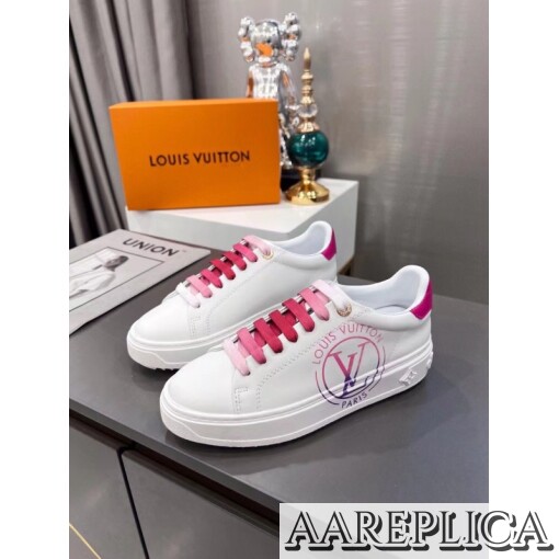 Replica Louis Vuitton Time Out Sneakers with Fuchsia Printed 7