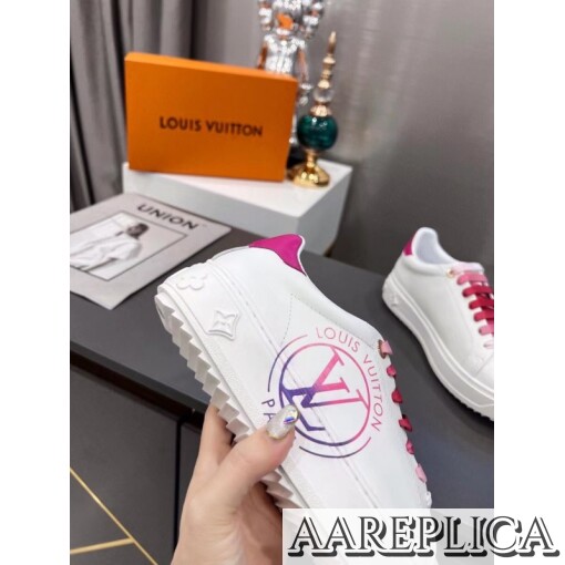 Replica Louis Vuitton Time Out Sneakers with Fuchsia Printed 8