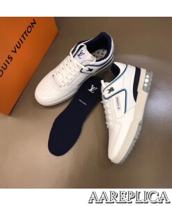 Replica Louis Vuitton LV Trainer Sneakers In White Leather 2
