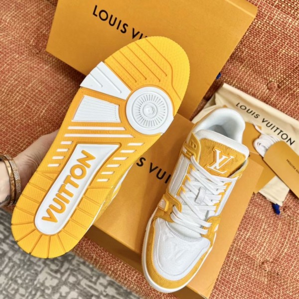 Buy Louis Vuitton Trainer Low 'Yellow Monogram Denim' - 1A9JHB