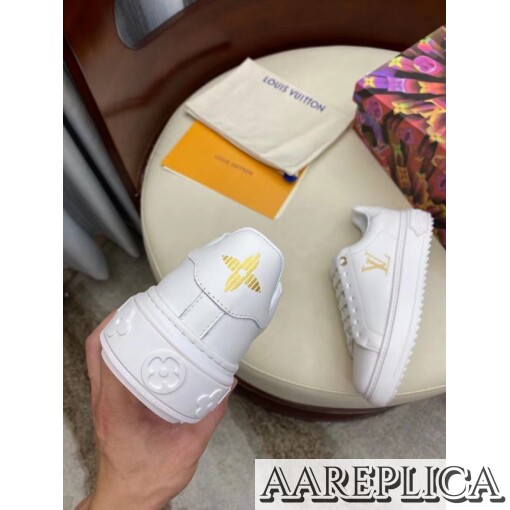 Replica Louis Vuitton Time Out Sneakers with Gold-glitter Signature 7